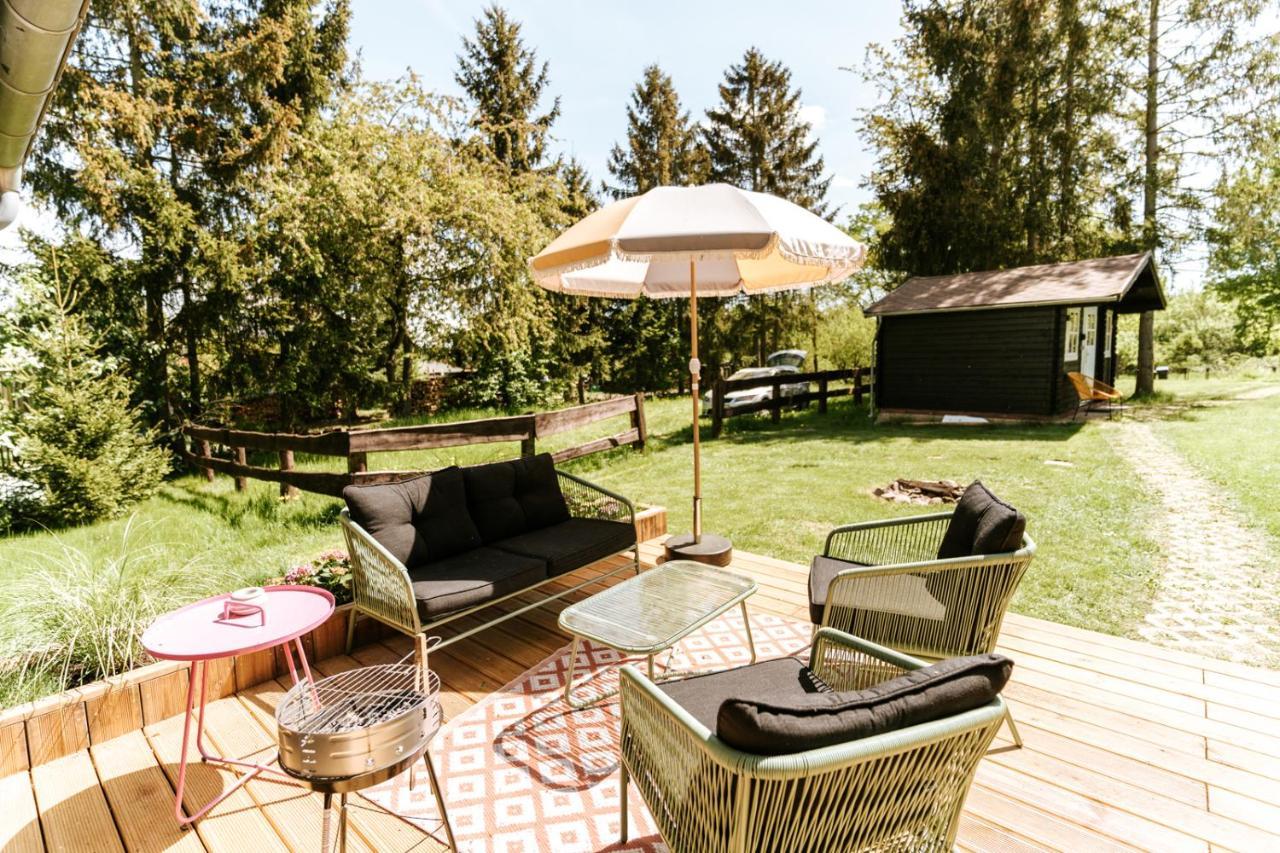 Wunderschoenes Chalet Mit Gaestehaus In Der Natur Mit Fass-Sauna Зангерхаузен Экстерьер фото